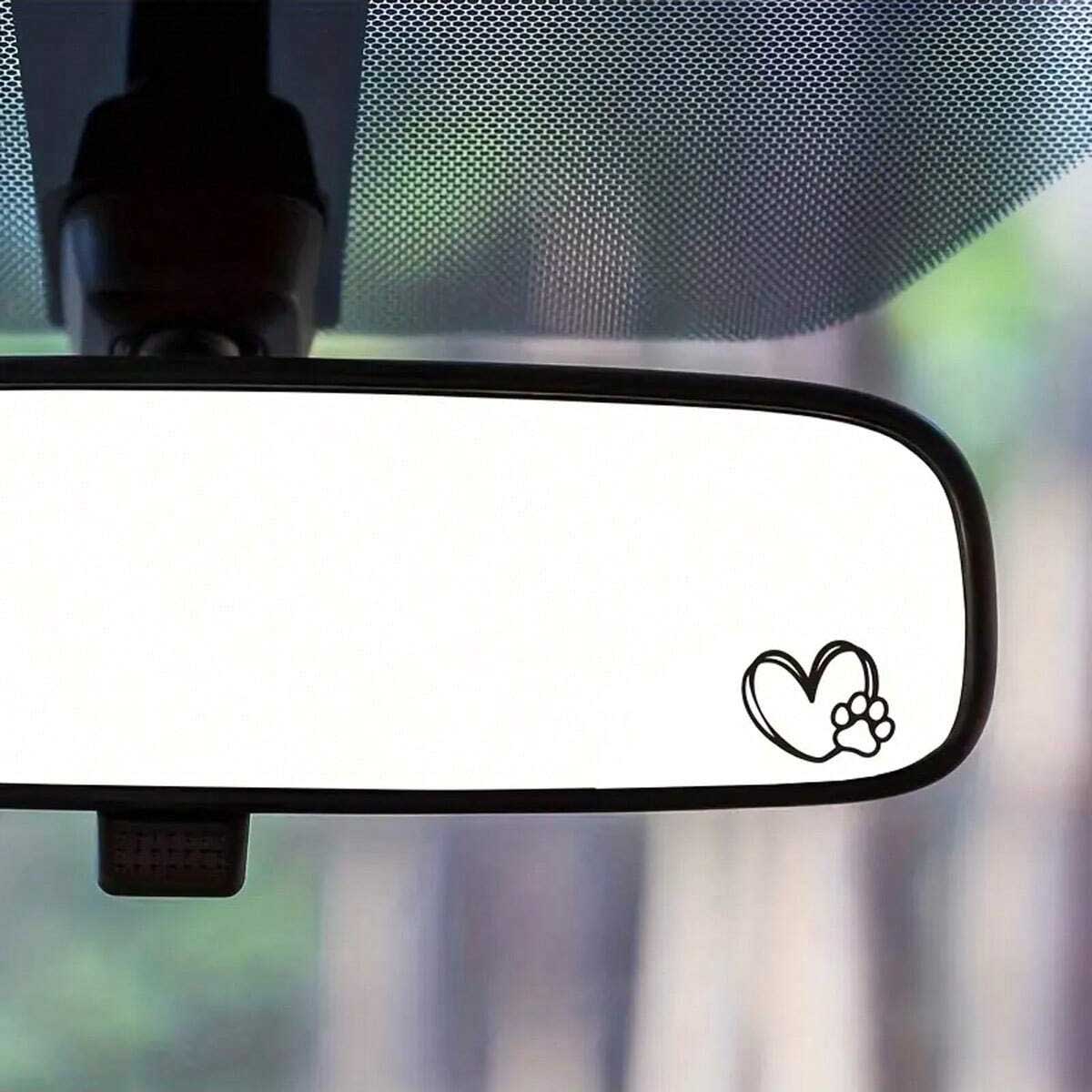 Laptop Accessories Diy - สติ๊กเกอร์ติดกระจกมองหลังลายอุ้งเท้ารูปหัวใจ DIY ง่ายๆ สำหรับรถยนต์ มอเตอร์ไซค์ แล็ปท็อป