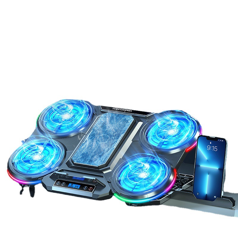 Laptop Cooling Pad - แผ่นรองระบายความร้อนสำหรับแล็ปท็อปแบบเซมิคอนดักเตอร์ - แผ่นรองระบายความร้อนสำหรับแล็ปท็อปเกมมิ่ง RGB พร้อมระบบทำความเย็นแบบเทอร์โมอิเล็กทริก, แท่นระบายความร้อนกำลังสูงแบบเงียบ