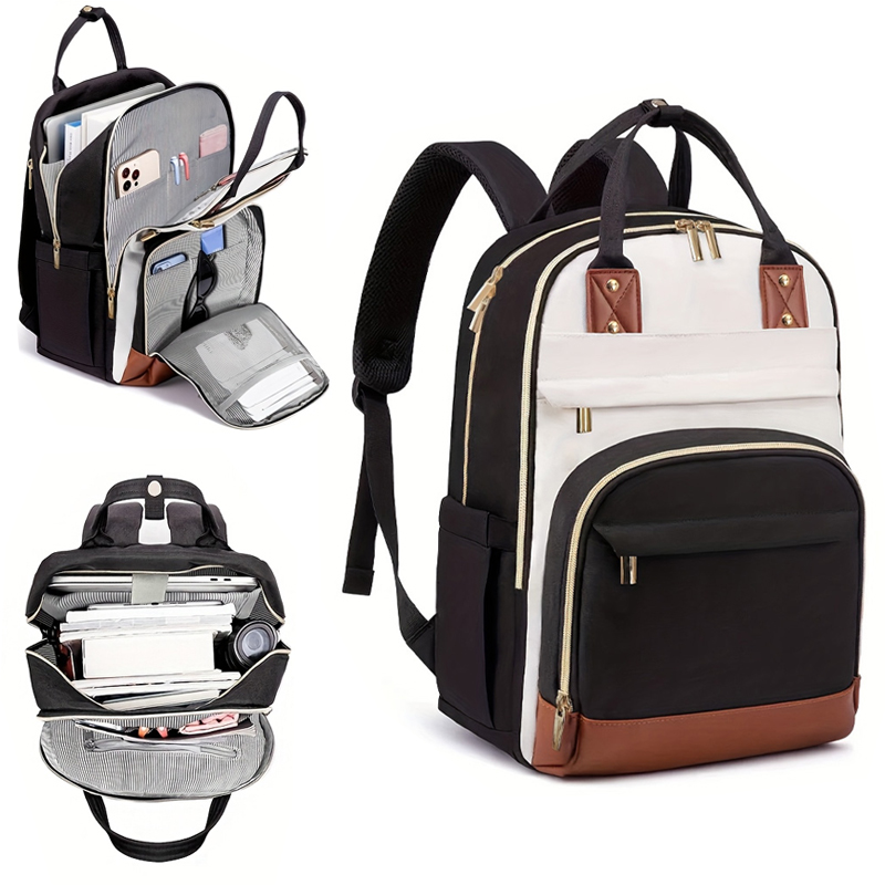 Laptop Accessories Box - กระเป๋าเป้สะพายหลังผู้หญิงหลากสี สายสะพายไหล่ปรับได้ ออกแบบโดยสายการบิน ช่องใส่ของสองช่อง ใส่แล็ปท็อปและแท็บเล็ตได้