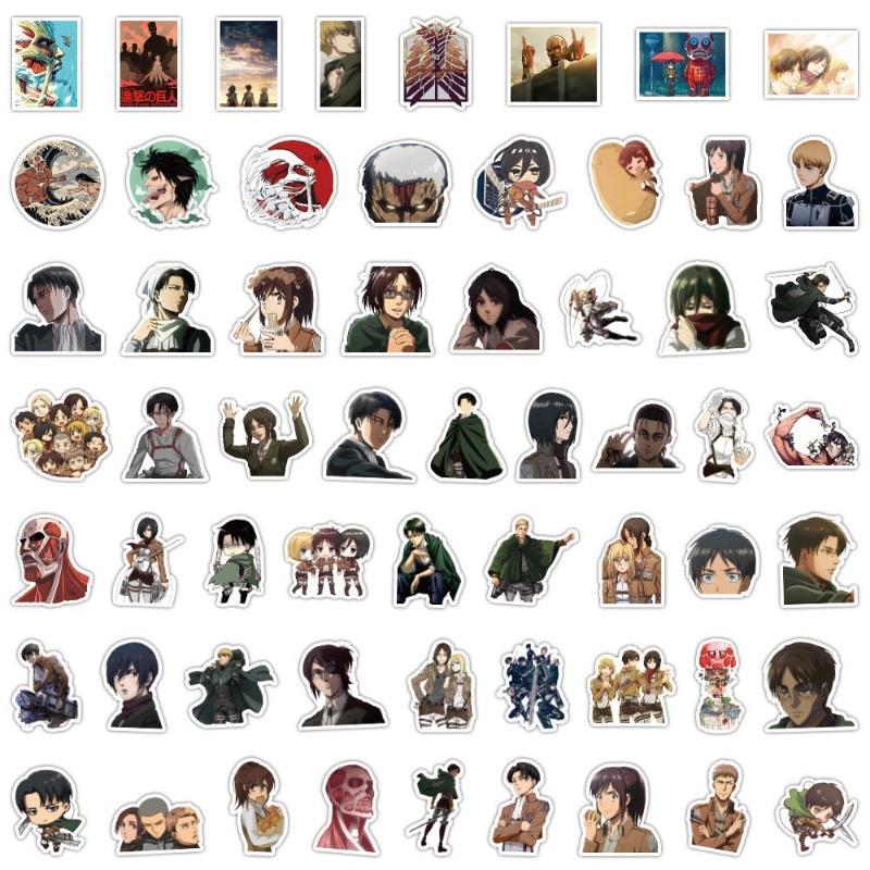 Laptop Accessories Diy - 60 ชิ้นสติกเกอร์อนิเมะ Attack on Titan น่ารักสวยงาม