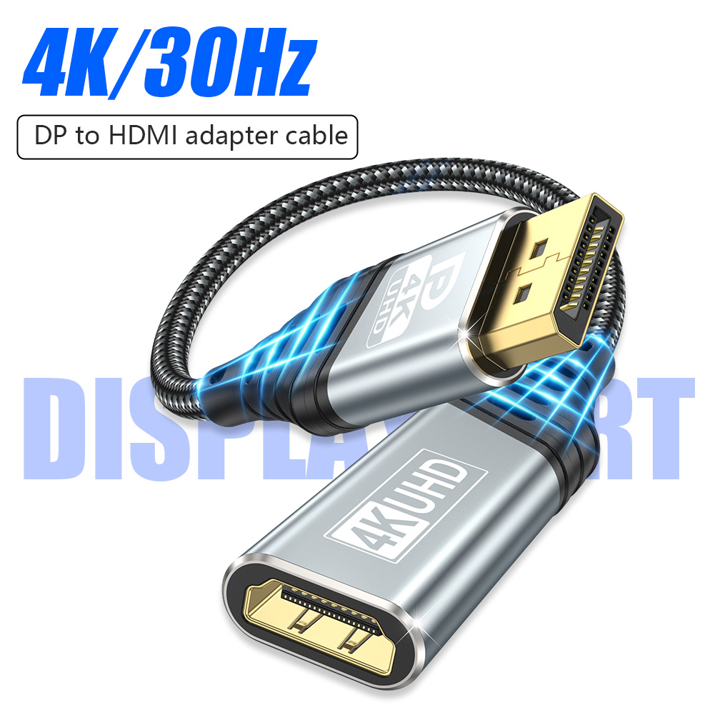 Laptop Accessories Box - พอร์ตแสดงผล 4K30Hz ไปยังอะแดปเตอร์ HDTV สายเคเบิลที่รองรับ DP
