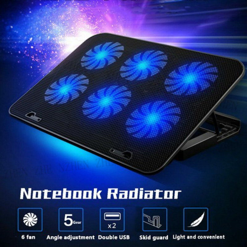 Laptop Cooling Pad - พัดลมระบายความร้อนแบบ USB รุ่น Y 6 พร้อมไฟ