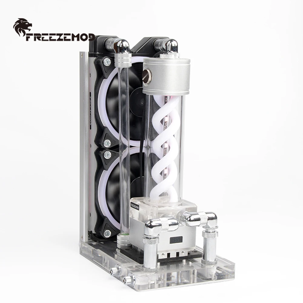 Laptop Accessories All In One - Freezemod ทั้งหมดในหนึ่งแล็ปท็อปชุดระบายความร้อนด้วยน้ำคอมพิวเตอร์โน้ตบุ๊กฮาร์ดท่อเย็นของเหลวเย็นกับ VA LCD อุณหภูมิพีซี heasink